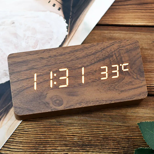 Wooden LED Smart Alarm Clock